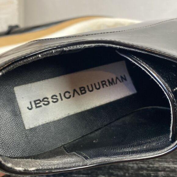 Jessica Buurman Black Patent Leather Lace Up Platform Sneaker Shoes 6.5 - Picture 5 of 7
